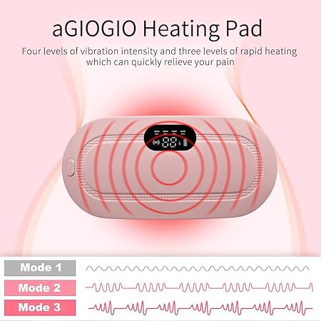 period cramp relief massager with heating pad for back pain